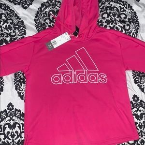 NWT! pink adidas hoodie size small